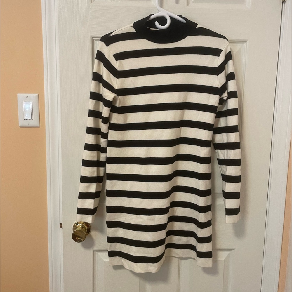 Black and white striped sweater dress - excelled condition